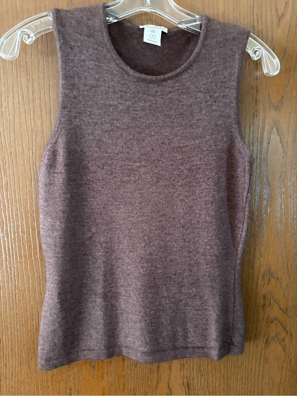 Oscar de la Renta Sleeveless Knit Tank - Heather Brown
